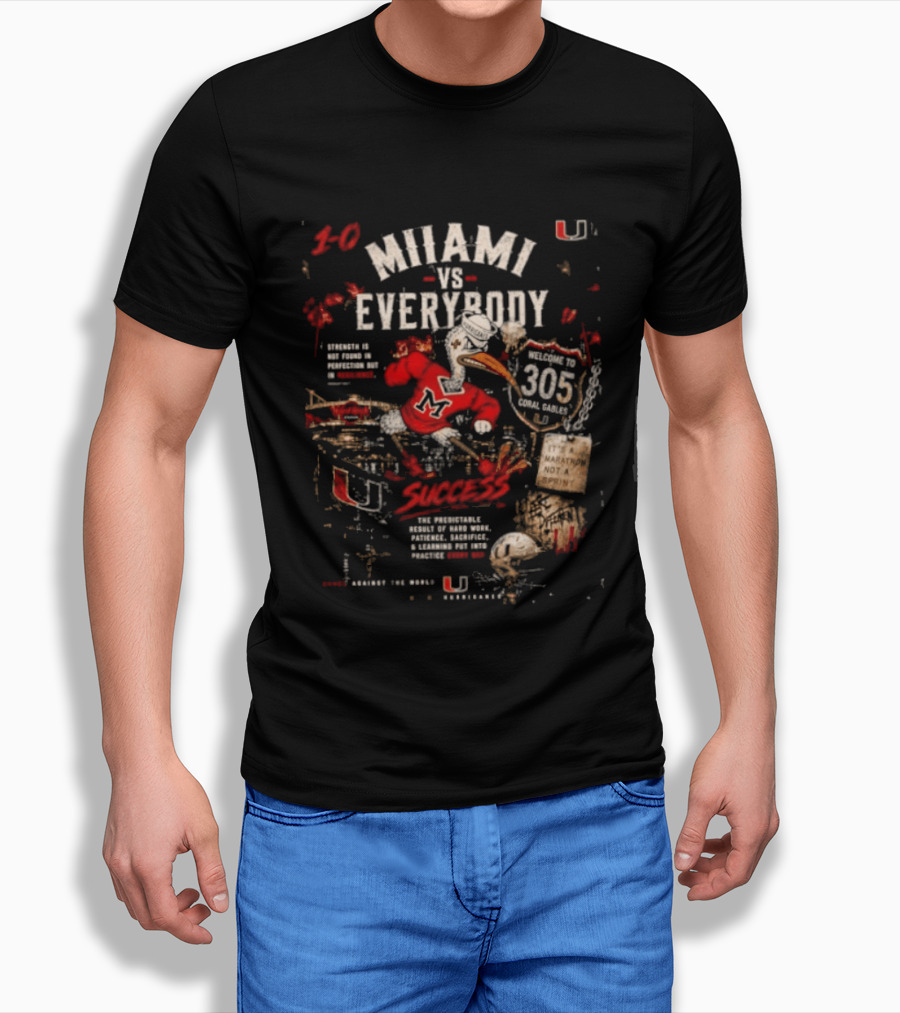 Miami Hurricanes 30 Vs Everybody 305 Swoosh Sebastian The Ibis Not A T-Shirt