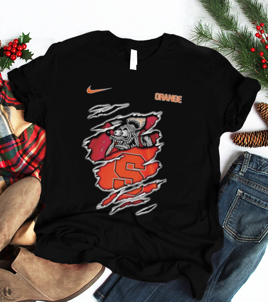 Nike Syracuse Orange S Logo Rat Fink Built To Not Bow T-Shirt
