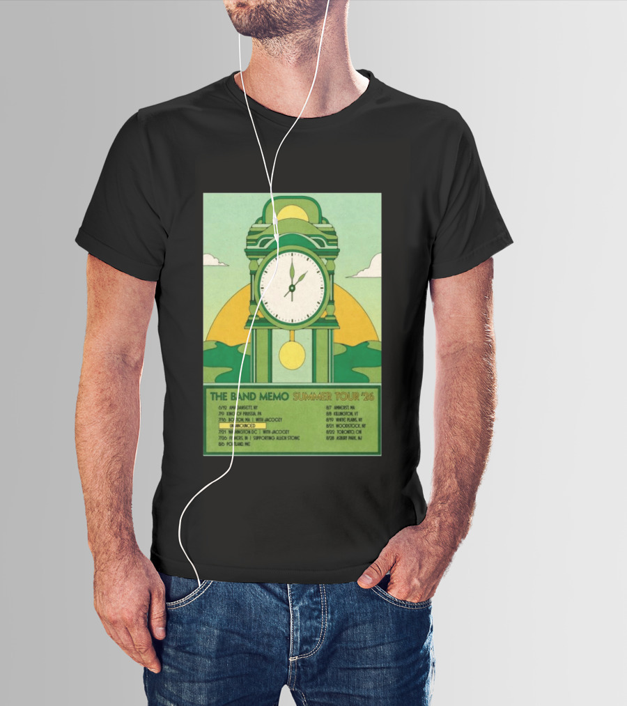 The Band Memo Summer Tour 2026 Amagansett King Of Prussia Boston Washington Missoula Portland Amherst Killington Woodstock Toronto Asbury Park T-Shirt