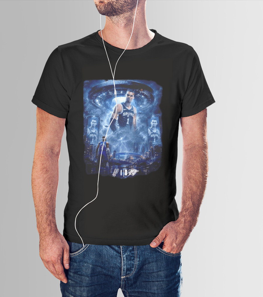 Victor Wembanyama Spurs Vs OKC Thunder Epic Double Overtime Showdown Game 1 T-Shirt