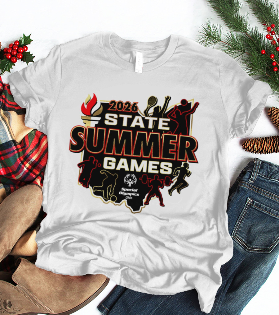 2026 State Summer Games Athletic Silhouettes And Torch T-Shirt