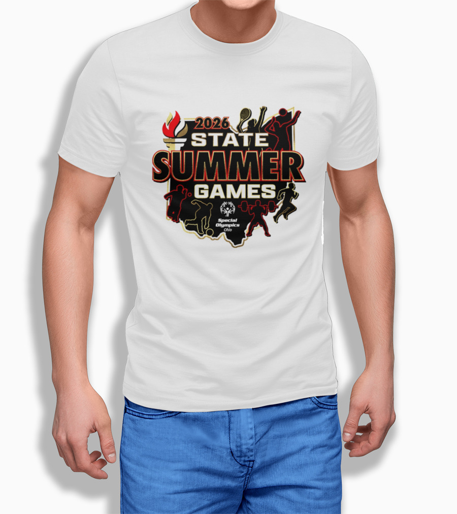 2026 State Summer Games Athletic Silhouettes And Torch T-Shirt