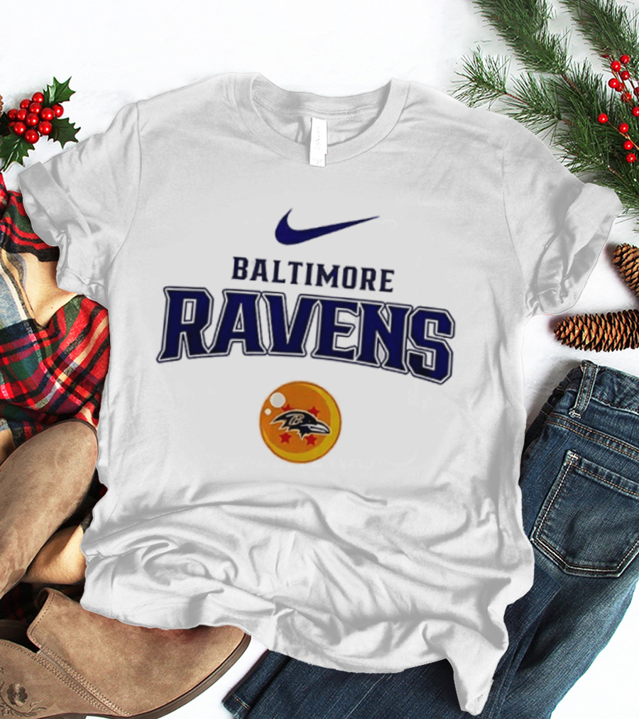Baltimore Ravens Nike Dragon Ball Z Collaboration With Goku Capsule T-Shirt