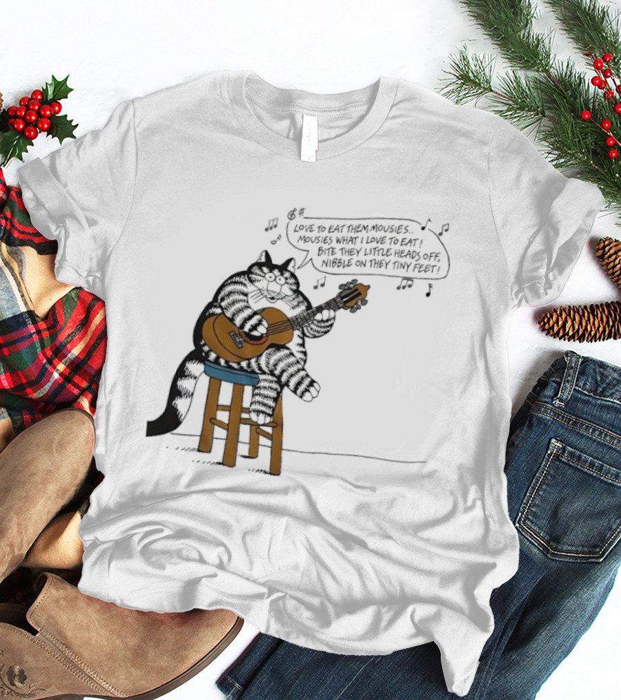 Cat Cartoon Love To Eat Them Mousies Bite Their Little Heads Off Melody T-Shirt