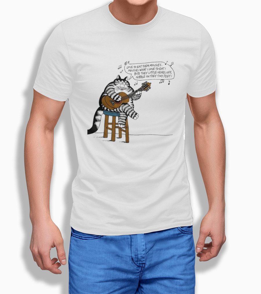 Cat Cartoon Love To Eat Them Mousies Bite Their Little Heads Off Melody T-Shirt
