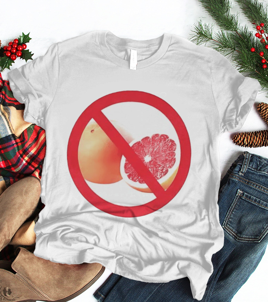 Grapefruit Prohibition Medical Alert Symbol Drug Interaction Caution T-Shirt