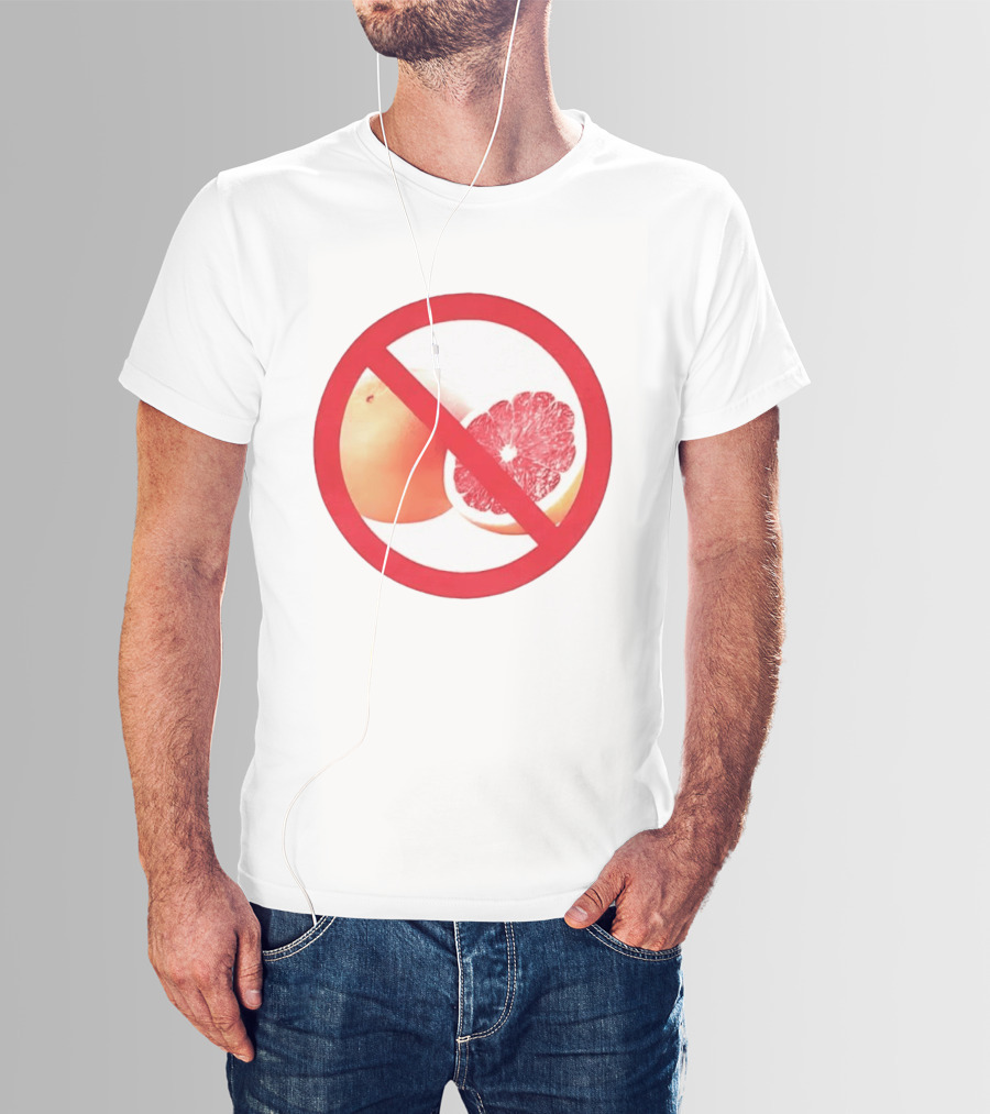 Grapefruit Prohibition Medical Alert Symbol Drug Interaction Caution T-Shirt