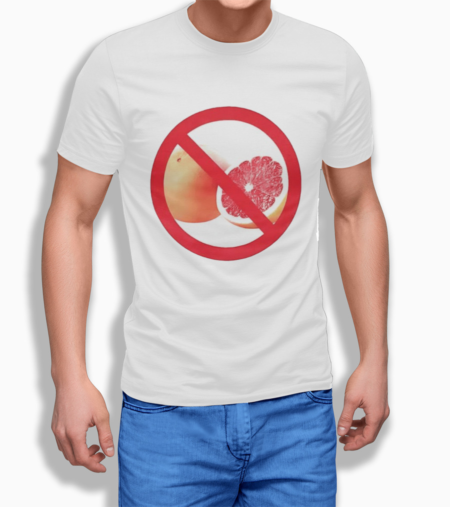 Grapefruit Prohibition Medical Alert Symbol Drug Interaction Caution T-Shirt