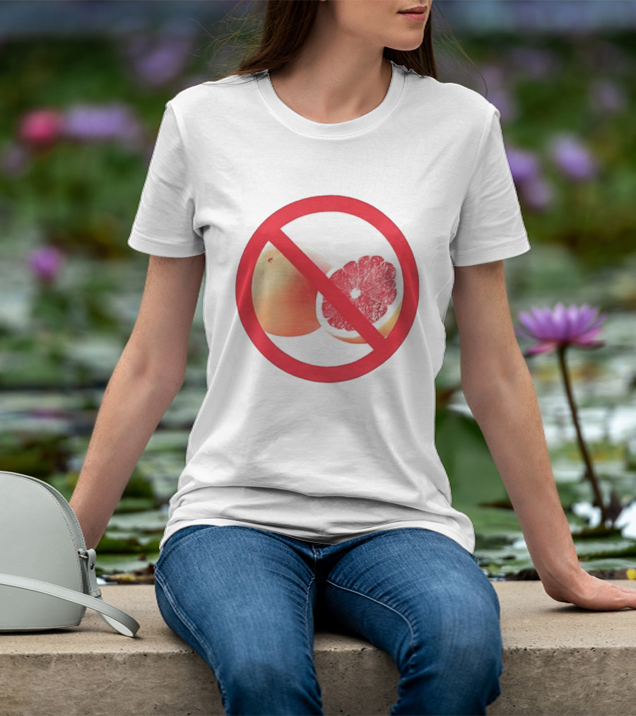 Grapefruit Prohibition Medical Alert Symbol Drug Interaction Caution T-Shirt