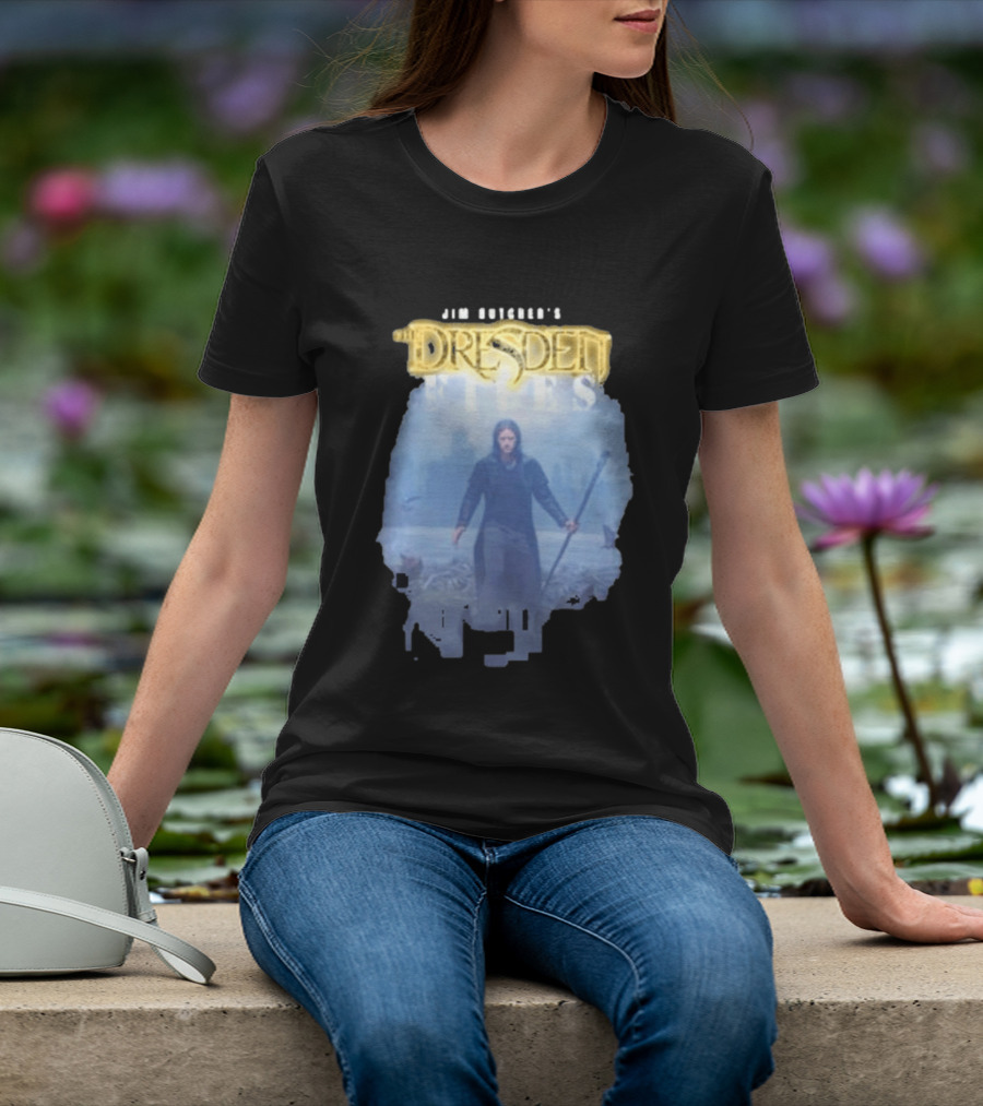 Jim Butcher's Dresden Files Man Holding Staff T-Shirt
