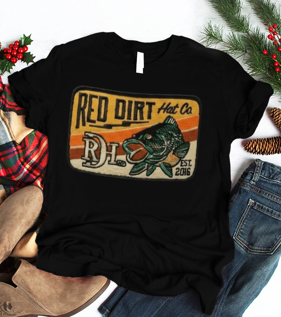 Red Dirt Hat Co Fish Patch RDH Est 2016 T-Shirt