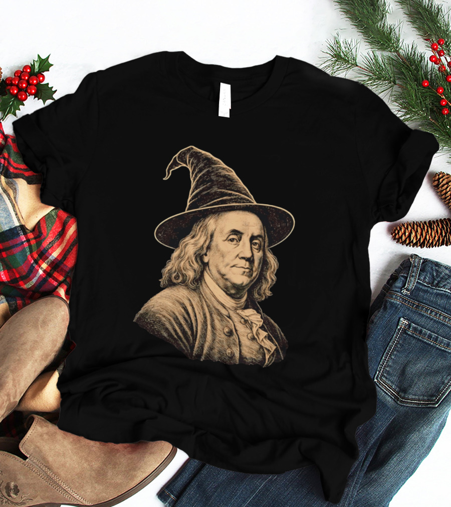 Wizard Benjamin Franklin Witch Hat T-Shirt