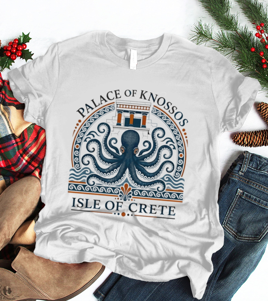 Palace Of Knossos Octopus Motif Isle Of Crete T-Shirt