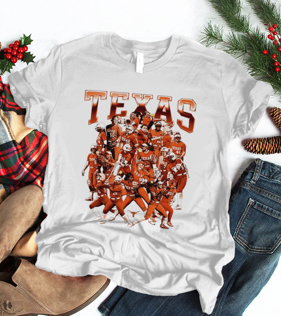 Texas Longhorns Softball Team Collage NCAA Sports Apparel Fan Gear T-Shirt