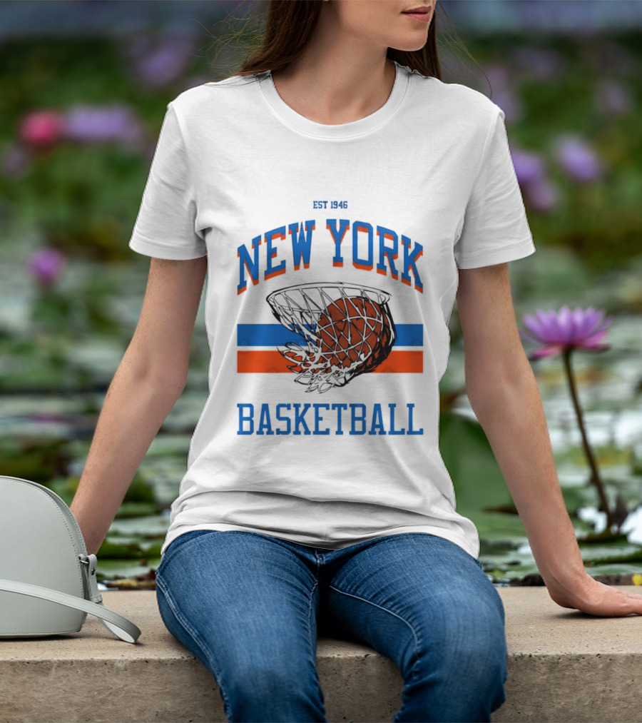 New York Basketball Est 1946 Slam Dunk Net T-Shirt