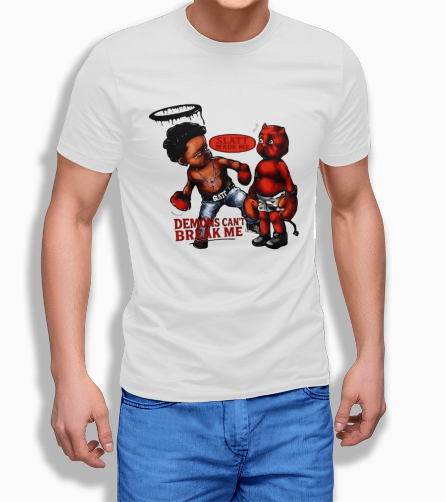 Demons Can't Break Me Slatt Made Me Boxing Halo Devil T-Shirt