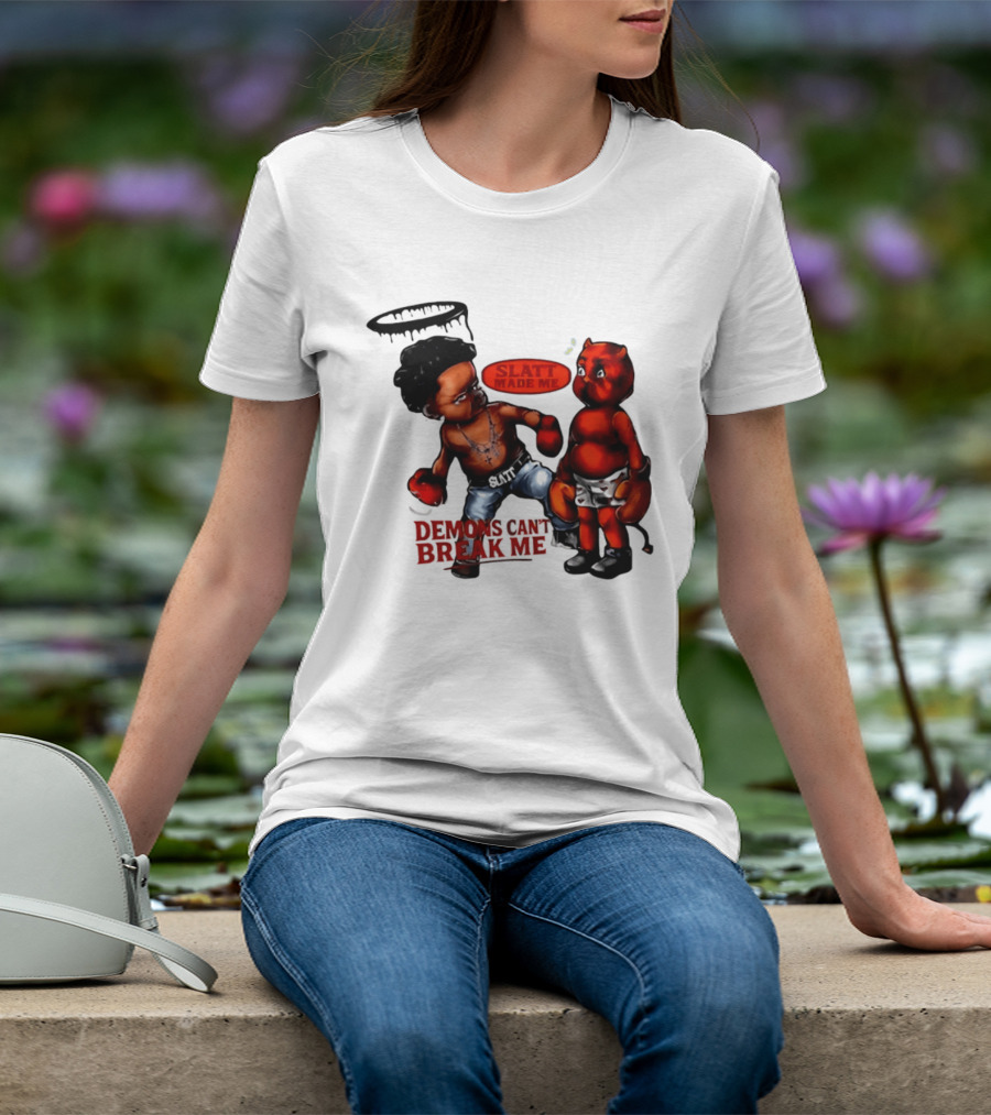 Demons Can't Break Me Slatt Made Me Boxing Halo Devil T-Shirt