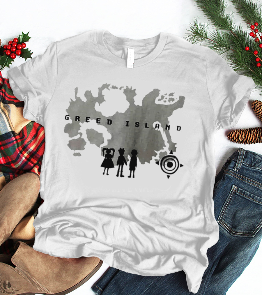 Hunter X Hunter Greed Island Characters Map And Compass T-Shirt