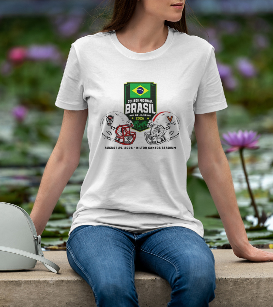 NC State Wolfpack Vs Virginia Cavaliers Brasil College Football Rio Game 2026 Hilton Santos Stadium August 30 T-Shirt