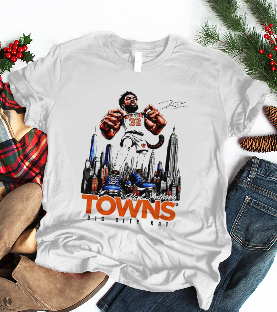 Karl Anthony Towns Big City Kat New York Knicks 32 T-Shirt