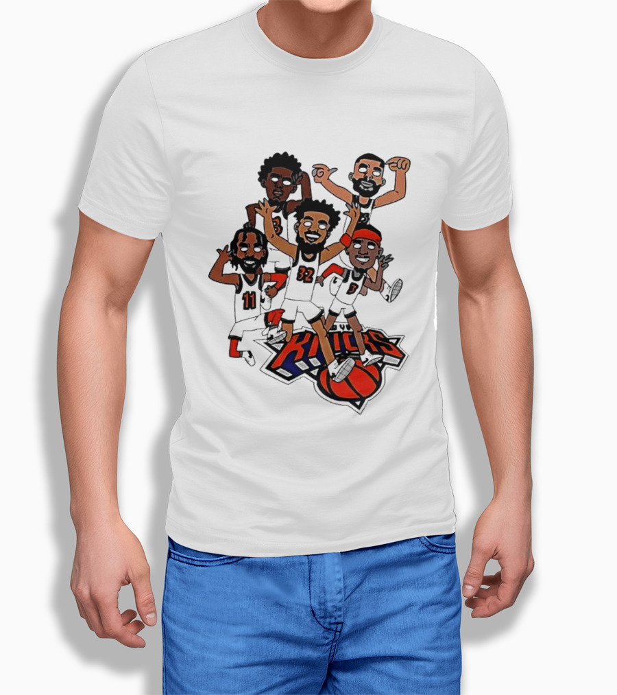 Premiun New York Knicks Future Champs 2026 NBA Cartoon Players T-Shirt
