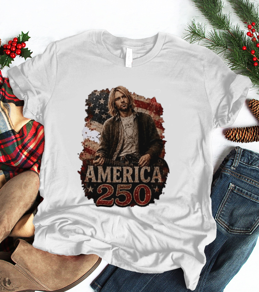 America 250 Years Of Freedom I Love America Kurt Cobain T-Shirt