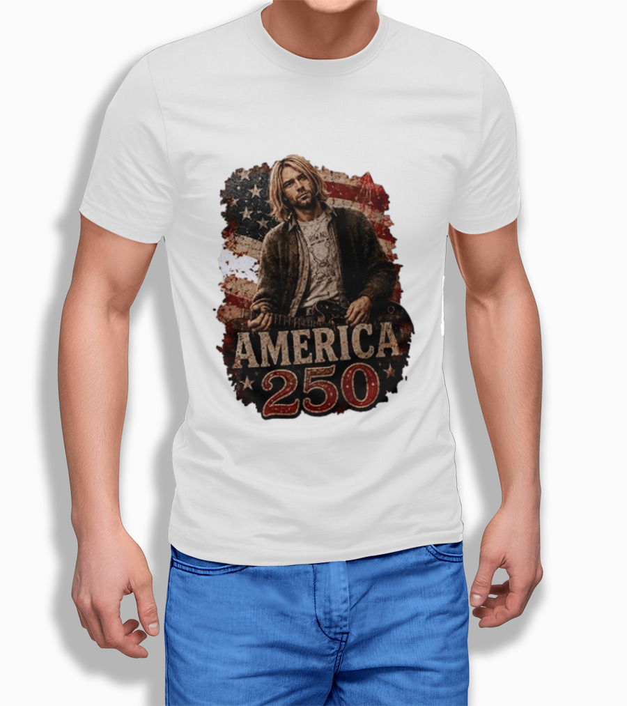 America 250 Years Of Freedom I Love America Kurt Cobain T-Shirt