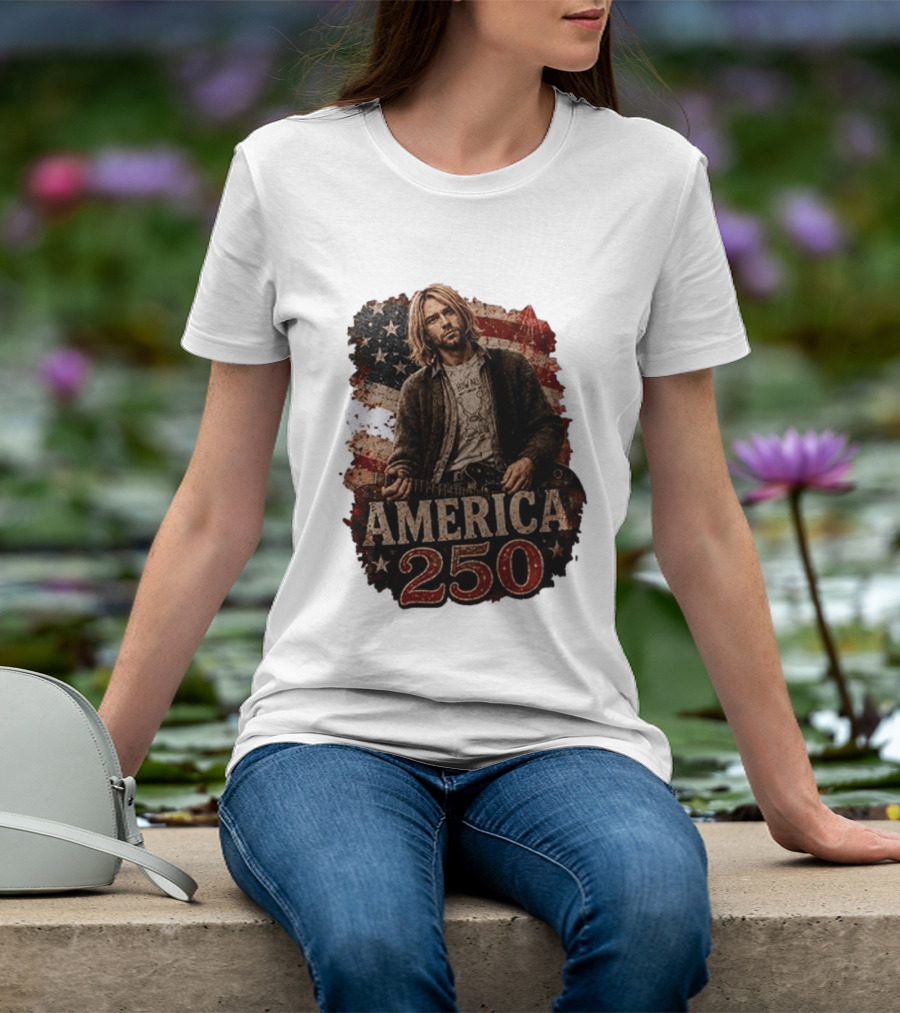 America 250 Years Of Freedom I Love America Kurt Cobain T-Shirt