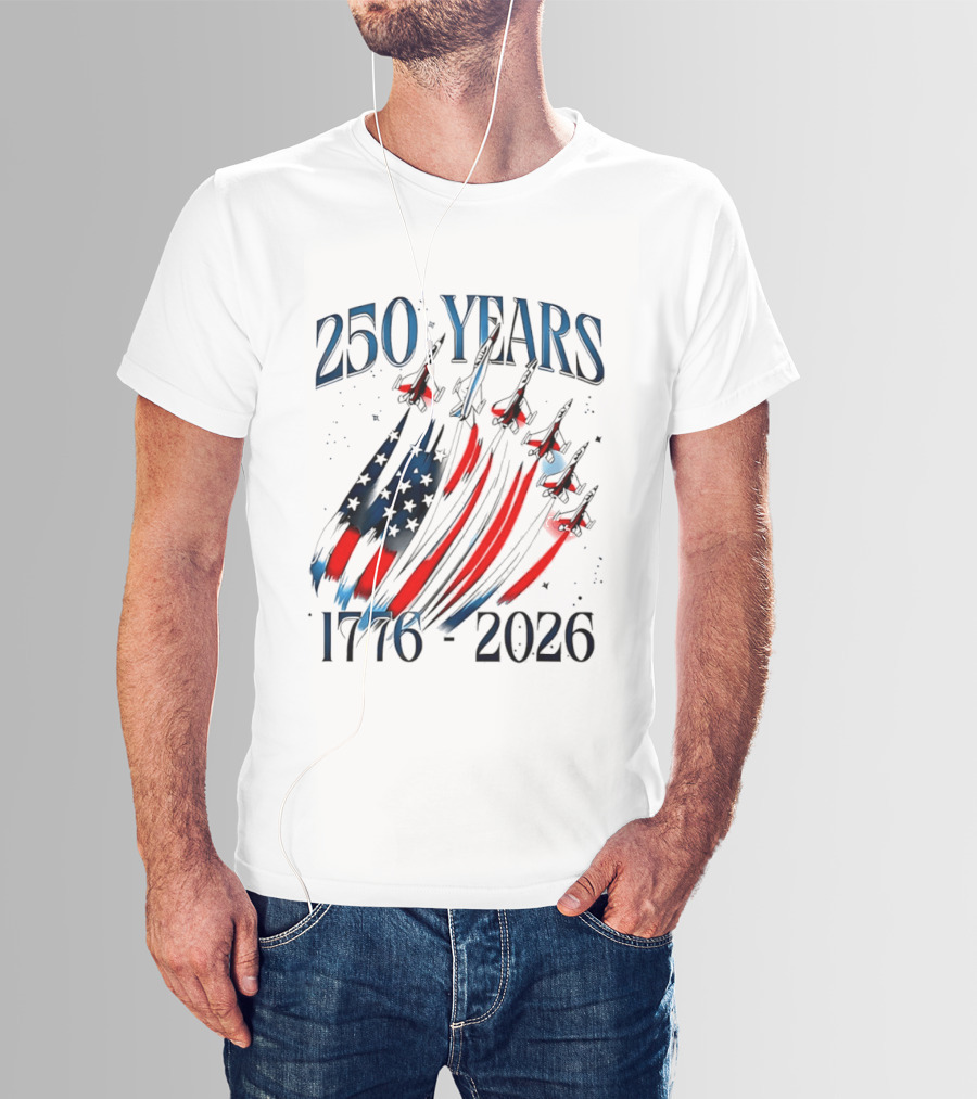 250 Years United States Independence Day 1776 2026 Fighter Jets Sestercentennial T-Shirt