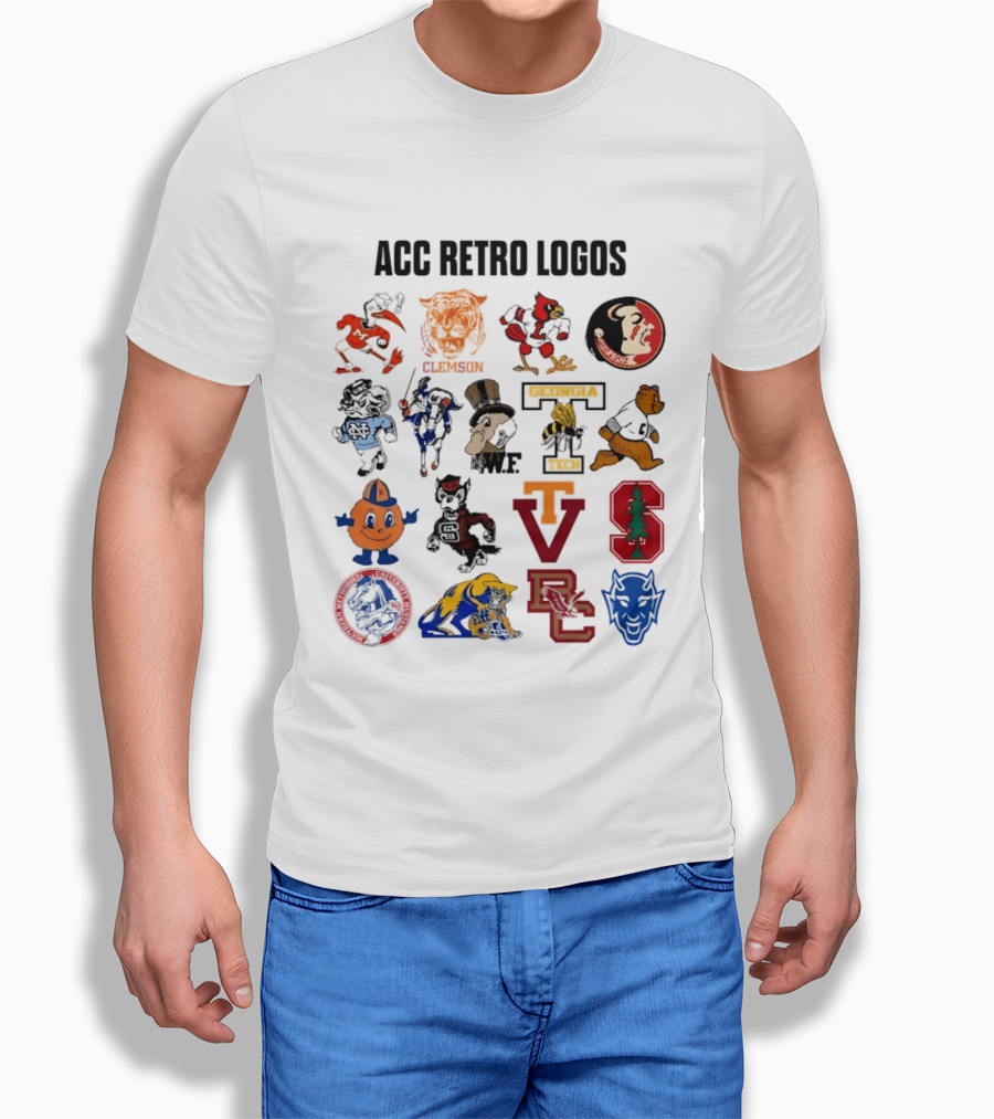 ACC Retro Logos Clemson WF VT VC T-Shirt
