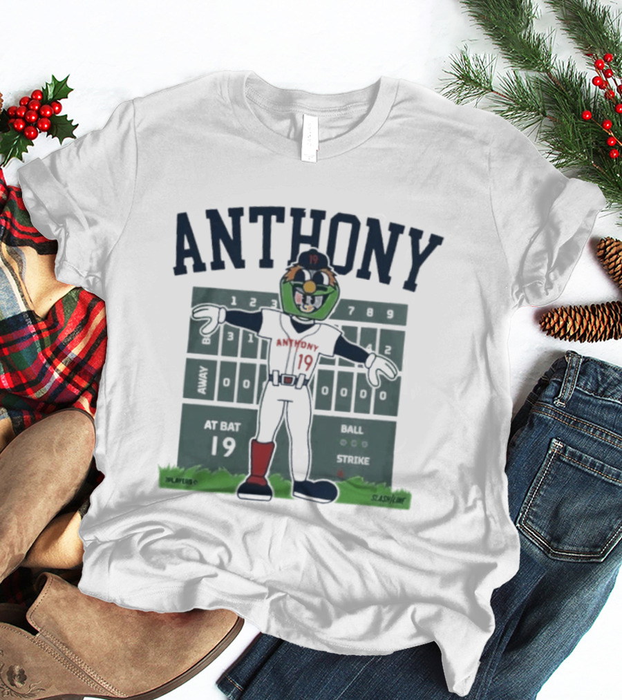 Anthony Cartoon Scoreboard Players Boston Baseball 19 T-Shirt