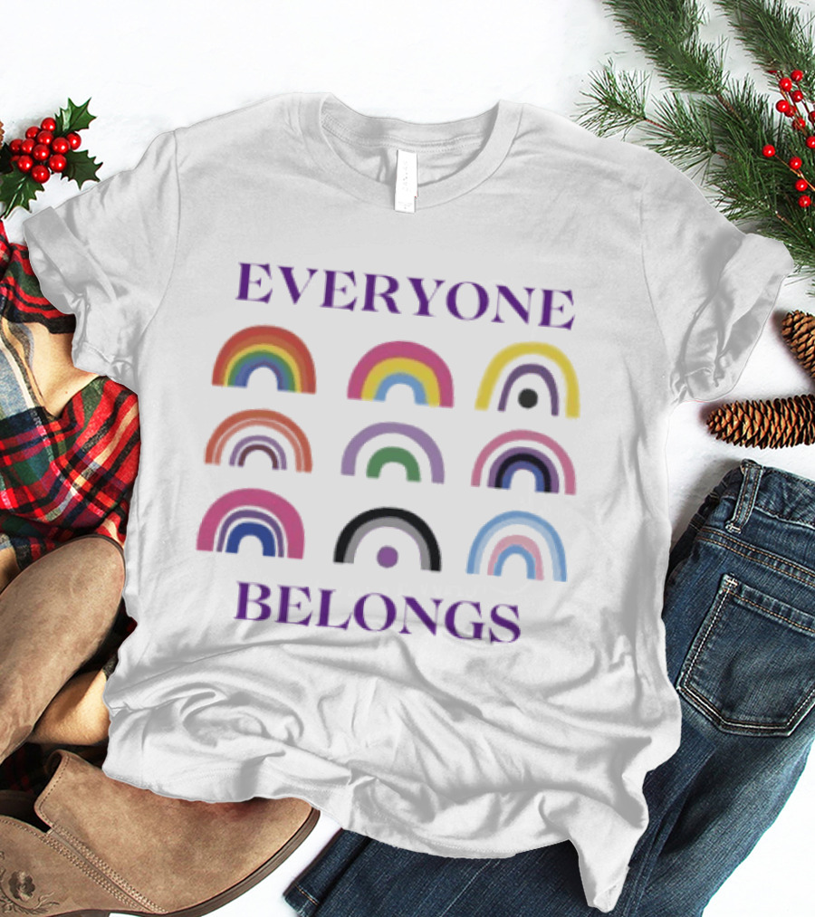 Everyone Belongs Pride Rainbow Diversity Inclusivity T-Shirt