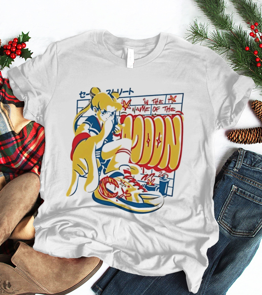 Sailor Moon Urban Scout In The Name Of The Moon Graffiti Style Sneakers T-Shirt