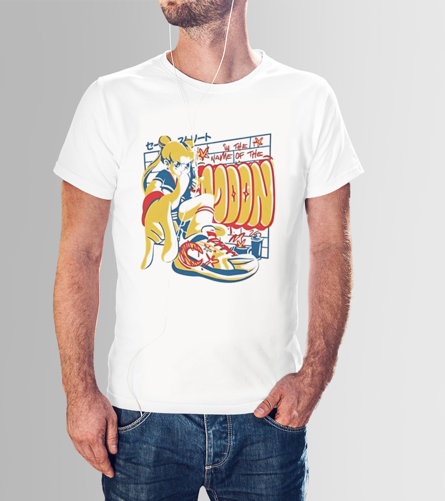 Sailor Moon Urban Scout In The Name Of The Moon Graffiti Style Sneakers T-Shirt