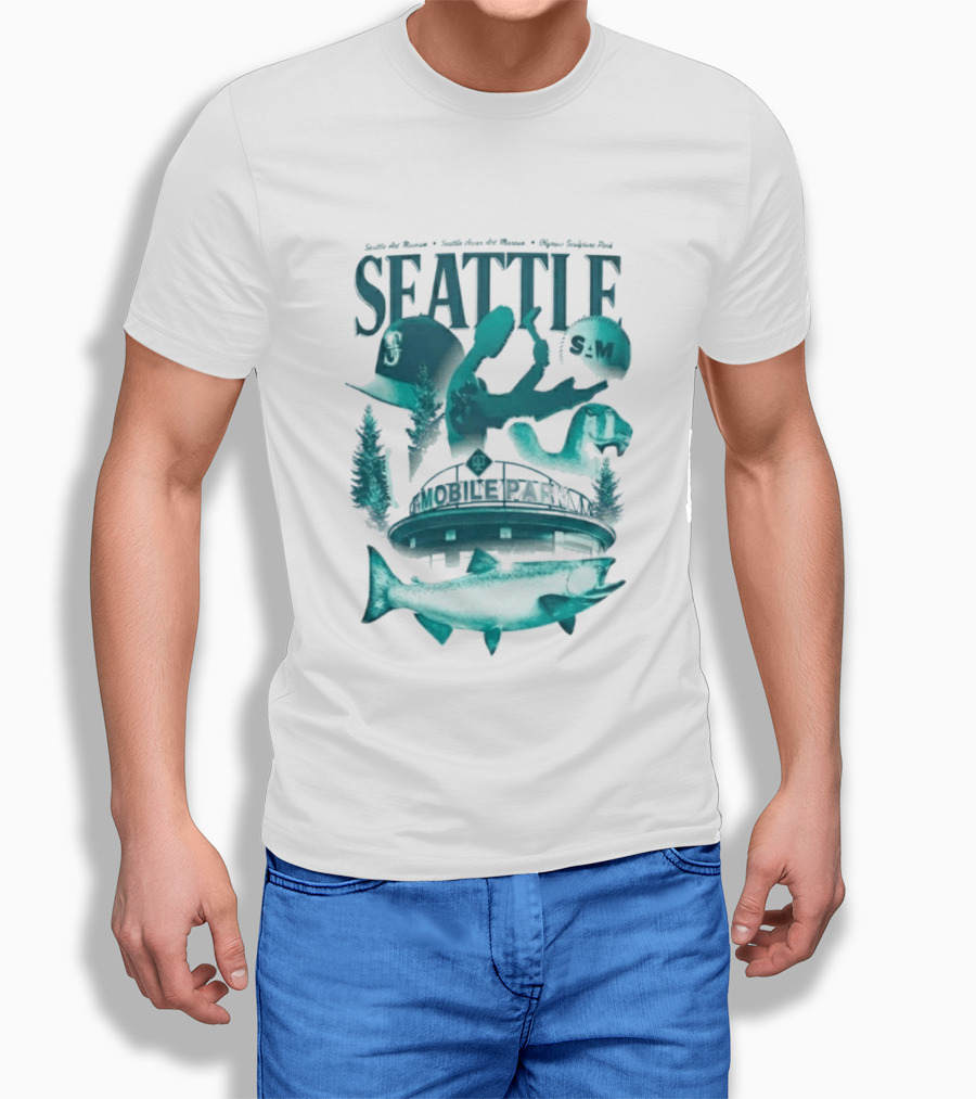 Seattle Mariners SAM Museum Olympic Sculpture Park Salmon T-Shirt
