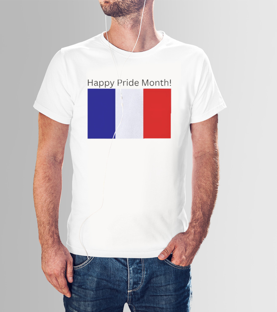 Happy Pride Month France Flag Celebration T-Shirt