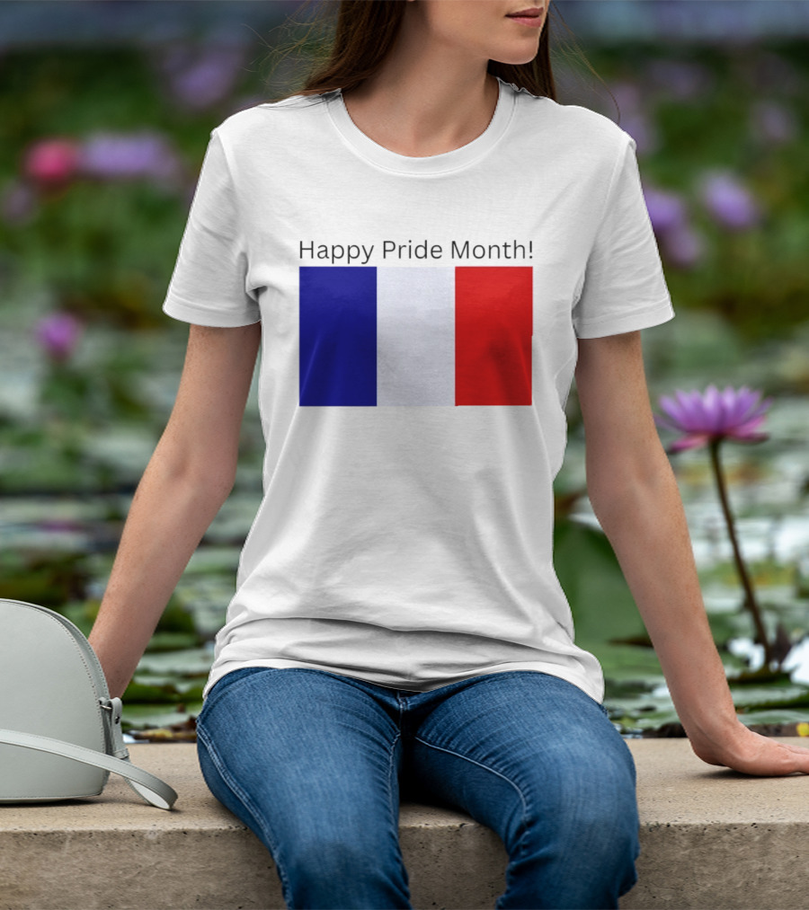 Happy Pride Month France Flag Celebration T-Shirt