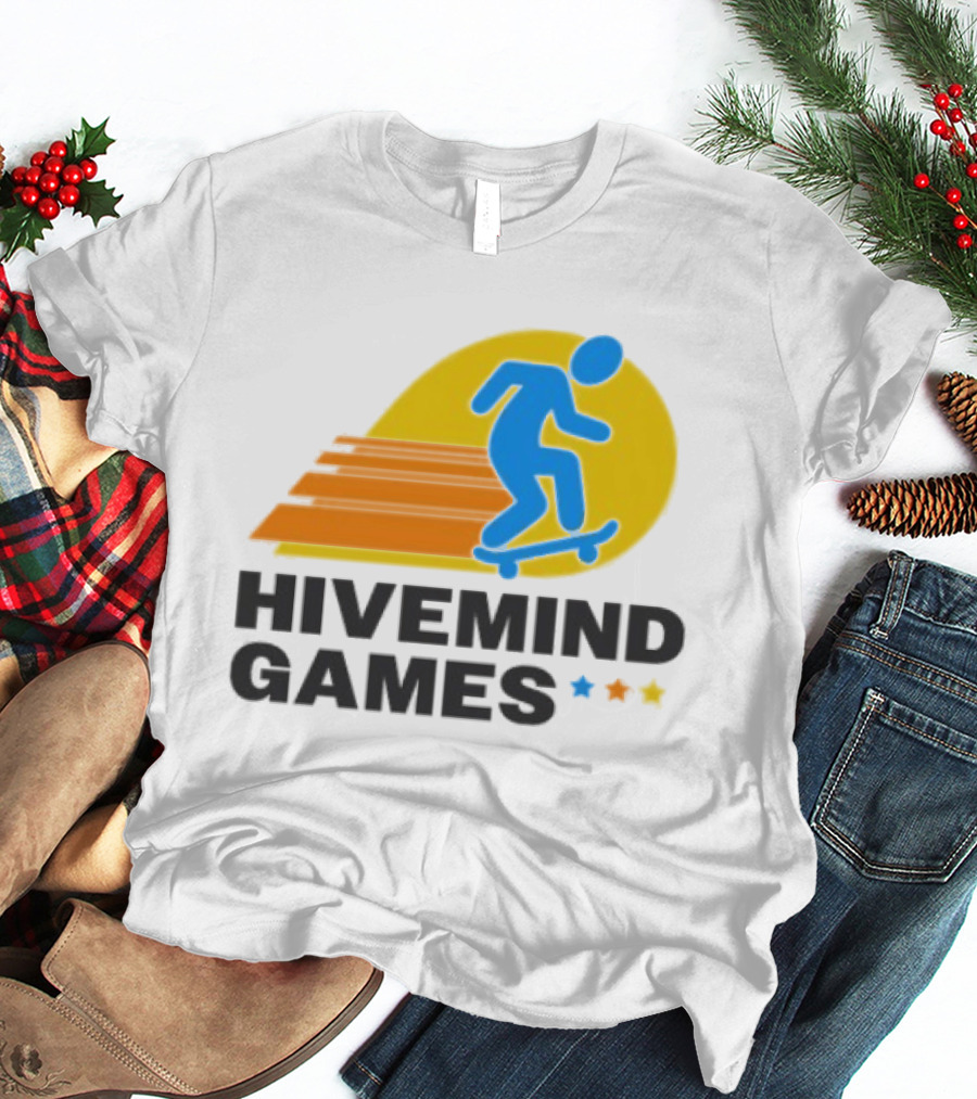 Hivemind Games Skateboarding Dynamic Motion With Shooting Stars T-Shirt