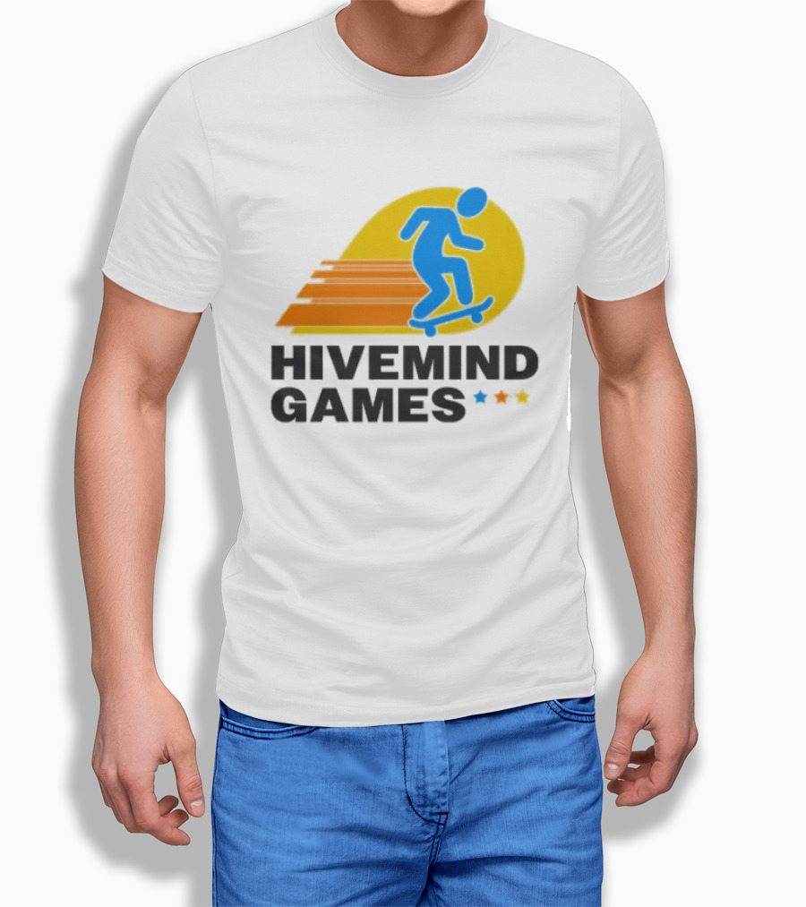 Hivemind Games Skateboarding Dynamic Motion With Shooting Stars T-Shirt