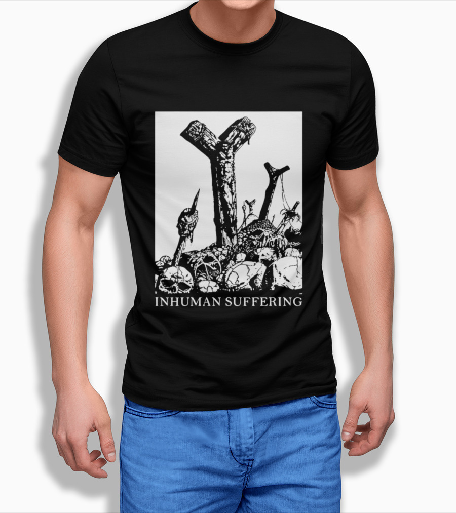 Death Metal Black Metal Extreme Metal Gothic Inhuman Suffering Skulls Swords T-Shirt