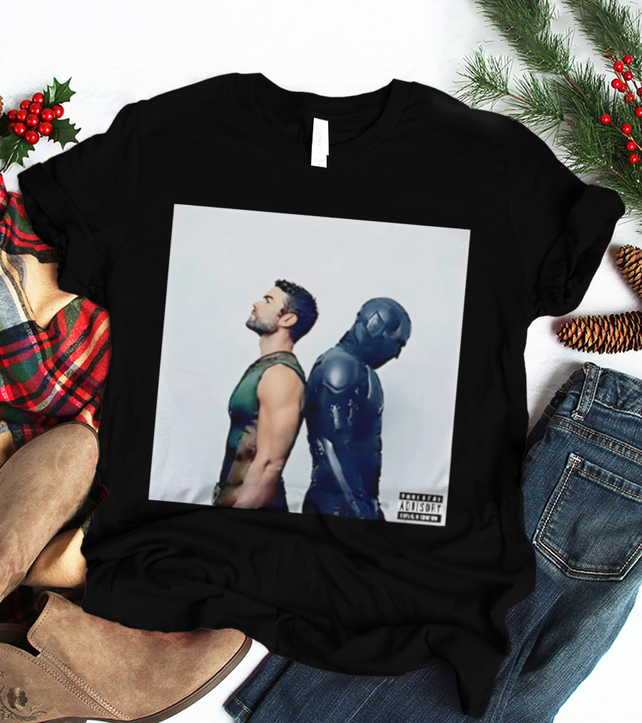 The Deep And Black Noir The Boys Parental Advisory Iconic Character Duo T-Shirt