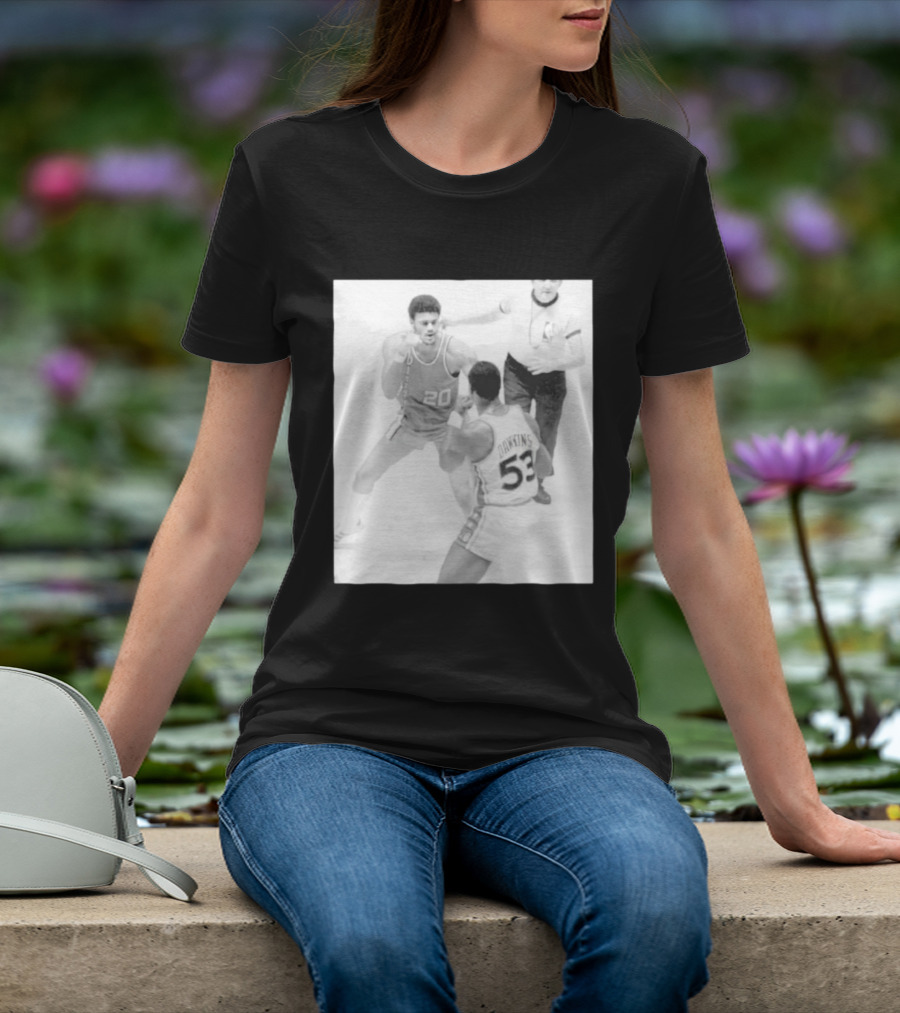NBA Vintage Showdown Maurice Lucas Vs Darryl Dawkins Black White 20 53 T-Shirt