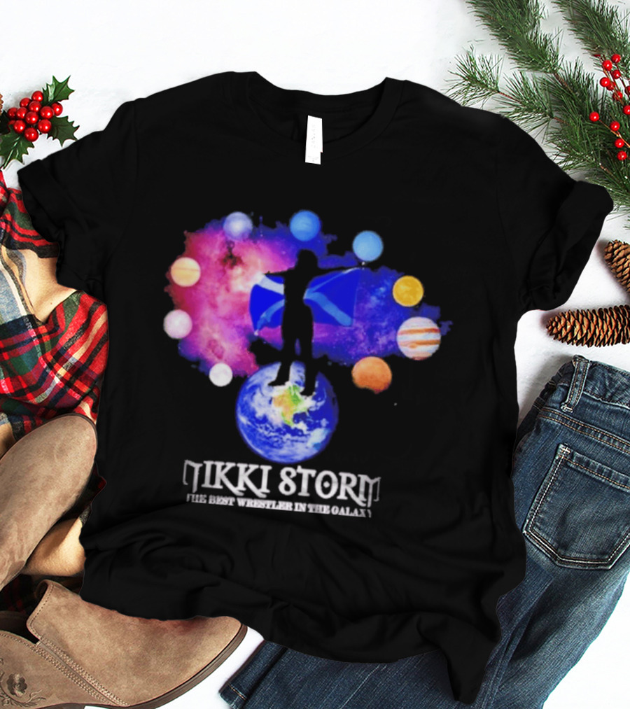 Nikki Storm Best Wrestler Galaxy Scotland Planets Cosmic Flag T-Shirt