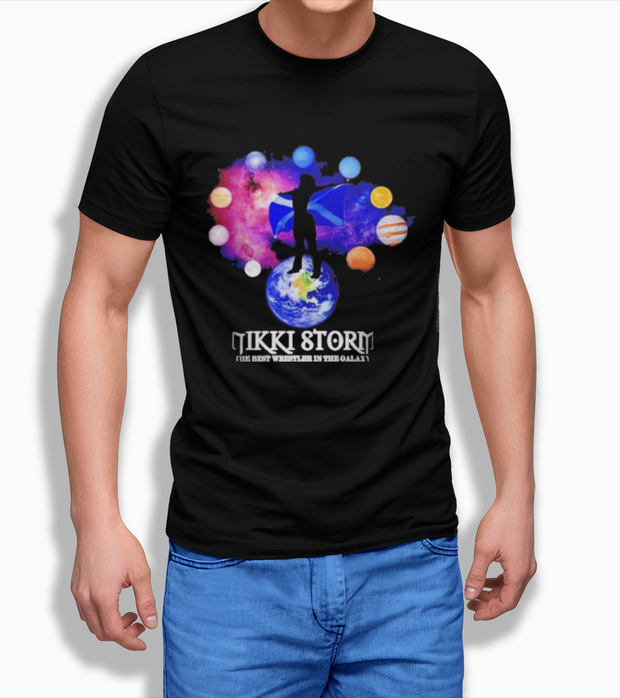 Nikki Storm Best Wrestler Galaxy Scotland Planets Cosmic Flag T-Shirt