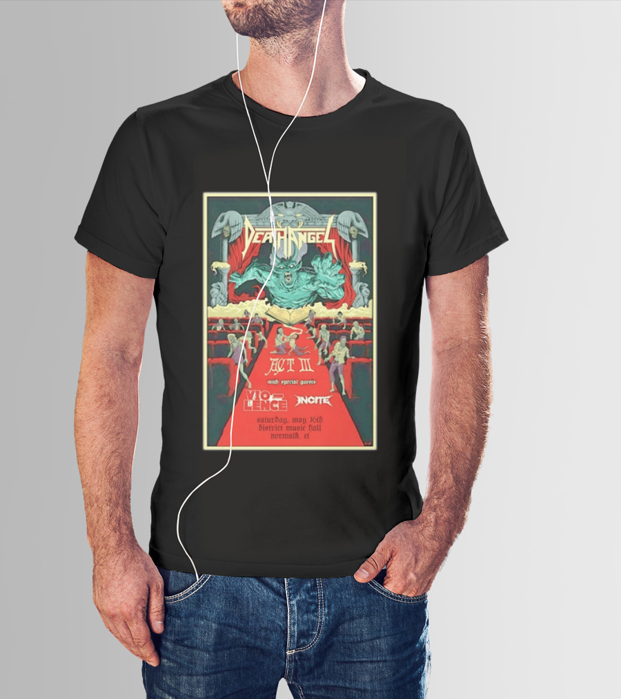 Death Angel Act III May 16 2026 Vio Lence Incite District Music Hall Norwalk CT T-Shirt