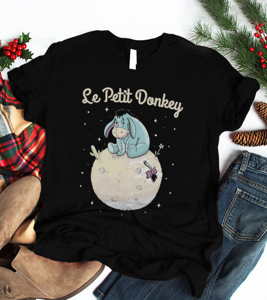 Le Petit Donkey Eeyore Sitting On Moon With Stars T-Shirt