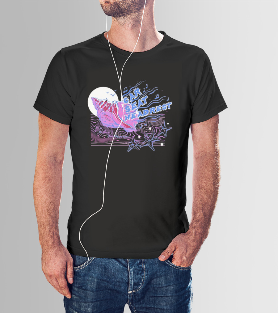 Seashell Car Seat Headrest Lost On The Shores Of Planet Desperation 2026 Moon And Stars Ocean Vibes T-Shirt