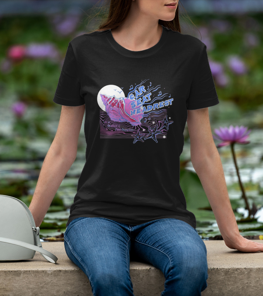 Seashell Car Seat Headrest Lost On The Shores Of Planet Desperation 2026 Moon And Stars Ocean Vibes T-Shirt