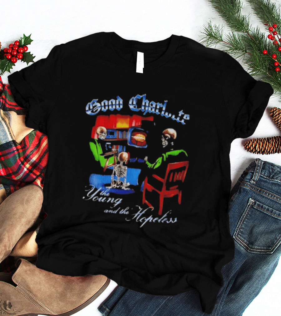Good Charlotte Young And The Hopeless Album Cover Skeleton T-Shirt
