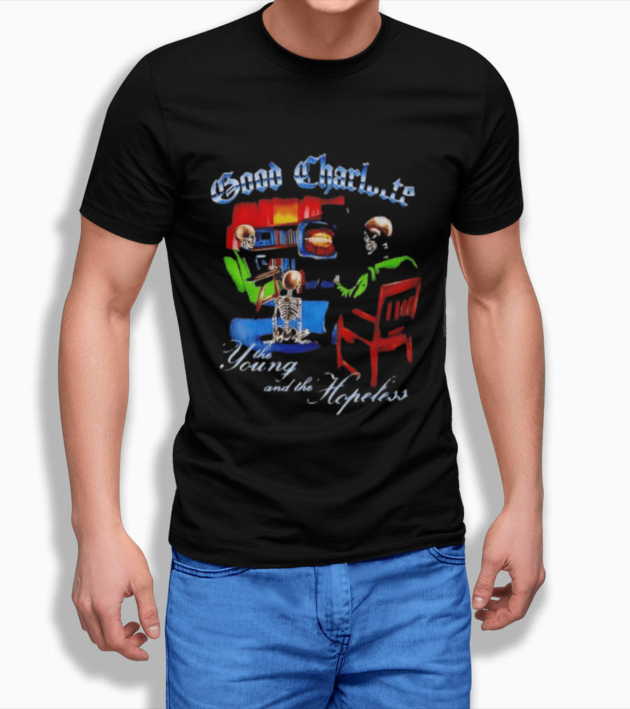 Good Charlotte Young And The Hopeless Album Cover Skeleton T-Shirt